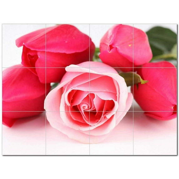 Flowers Ceramic Tile Mural Kitchen Backsplash Bathroom Shower 402323-XL43