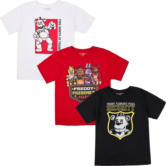 Bioworld Youth Boys Five Nights at Freddy's T-Shirt 3pk-XL
