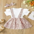thumbnail image 3 of Baby Girls Romper Set Short Sleeve Spots Print A-line Dress + Headband, 3 of 8