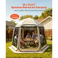 thumbnail image 3 of KFFKFF Screen House Tent, 10 x 9.2 ft, 4-8 Person Pop-Up Shelter, Portable Canopy with Carry Bag, Mesh Sides, Ground Stakes, Ideal for Garden, Patio, Backyard, and Outdoor Use, Beige, 3 of 9