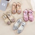 thumbnail image 1 of Girl's Princess Kid Shoes Sequins Bow Dance Party Dress Performance Flat Sandals, 1 of 5