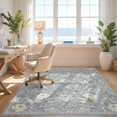 thumbnail image 3 of Design&I 9'x12' Washable Area Rug Chinoiserie Floral Bird Vintage Garden With Scrolling Branch Border for Master Suite, Under Bed, Sleek Flatweave Pet Friendly, 3 of 7