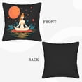 thumbnail image 6 of Serene Meditating Figure on Flower Throw Pillow Covers - Set of 2 18x18in Perfect for Couch Bed or Car - Mystical Nature Design, 6 of 8