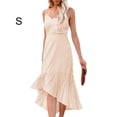 thumbnail image 4 of Sonducket Vestido largo de mujer Casual Spaghetti Strap Swing Sundress Club Noche Fecha Playa Vacaciones Cumpleaños Oficina Ropa de verano Vestidos Caqui S Sonducket AP011094-01, 4 of 5
