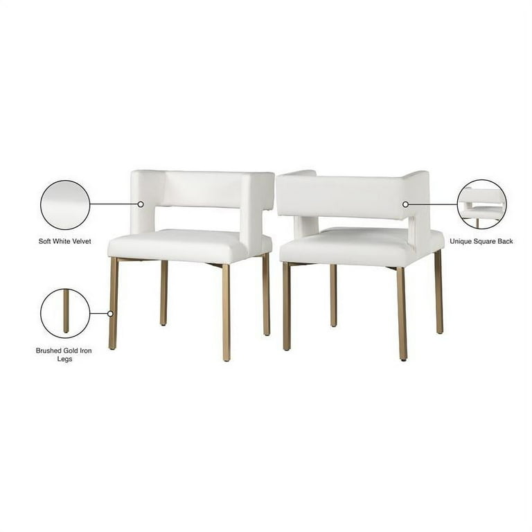 Meridian Furniture Caleb Faux Leather Dining Chair - Gold Meridian Furniture Caleb Faux Leather Dining Chair - Gold
