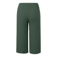 thumbnail image 4 of Weebloom Cotton Linen Shorts For Teen Girls High Waisted With Pockets Beach Pants For Kids With Fit Solid Color Casual Trousers Dark Green 14-15 Years, 4 of 5