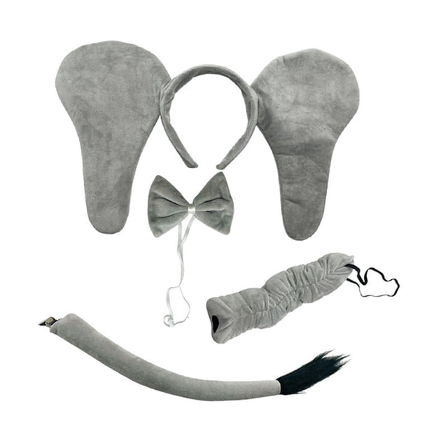 Conjunto de disfraz de elefante para niños, decoración de Halloween para fiestas de cosplay 4 piezas