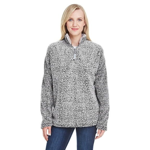 Ladies' Epic Sherpa Quarter-Zip , 8451 , BLACK HEATHER , Large