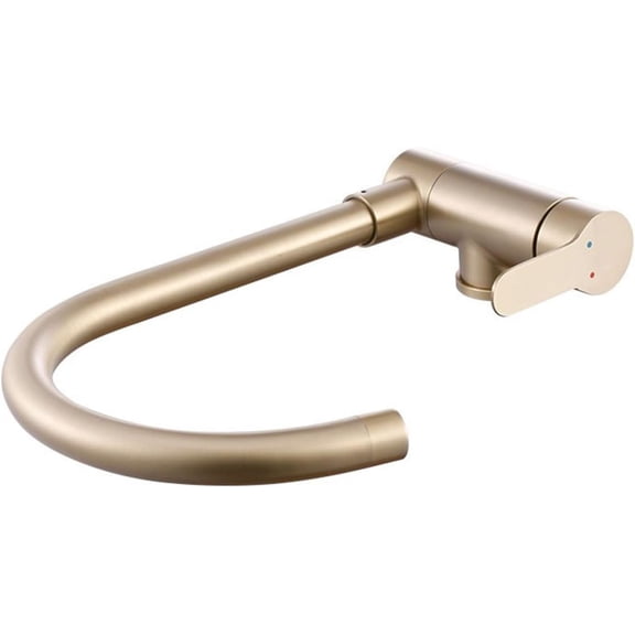 Kitchen Faucets Folding for Inside Window, Kitchen Sink Faucet Brushed Gold Single Handle Hot and Cold Water Swivel Stainless Steel Kitchen Sink Mixer Faucet Folding