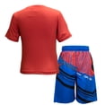 thumbnail image 2 of Marvel Boys Spiderman Slinging Web Red Blue Rashguard and Swimshorts Set Fashionable Swimwear for Kids (Red/Blue, Sizes 4-7), 2 of 2