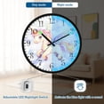 thumbnail image 5 of Voice Activated Clock with Glow Light 12 Inch Large Silent Wall Clock Battery Operated for Home Decor Unicorn with Wings, 5 of 8
