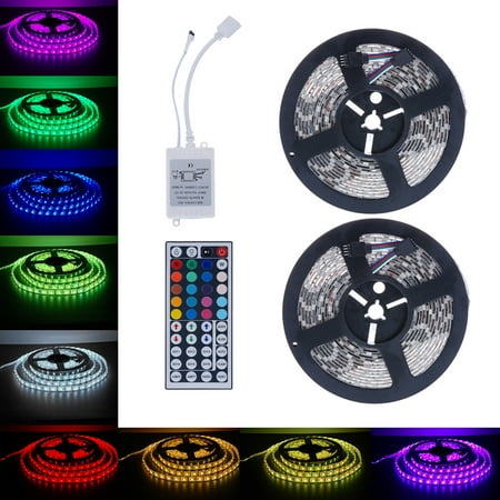 

10M 5050 SMD RGB 2X5M 600LEDs LED Light Strip 44 Key IR Remote Controller