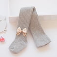 thumbnail image 2 of Gyexs Cute Girls Leggings Cotton Knit Soft Cozy Fit Soild Color Print Kids Pantyhose Thermal Winter Tights A01 Light Gray & 12-18 Months, 2 of 3