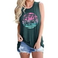 thumbnail image 4 of YI XIANG RAN Summer Beach Tank Shirts Women Palm Trees Sunset Beach Tank Top Tropical Hawaiian Vacation Sleeveless Shirt, 4 of 6