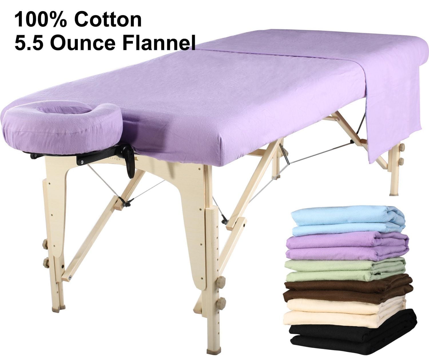 Master Massage Flannel Sheet Set Cotton Table Cover Beauty Bed Cover for Stationary and Salon Bed - Purple