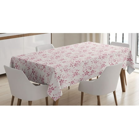 

Flower Tablecloth Pink Toned Flower Petals Botany Themed Coming of the Spring Pattern Rectangular Table Cover for Dining Room Kitchen 52 X 70 Inches Dried Rose Ivory and Rose by Ambesonne