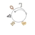 thumbnail image 2 of Delight Jewelry Goldtone Large Daughter Heart with Crystal - Multi-Colored Crystal Love Charm Bracelet, 2 of 5