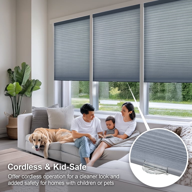 Chicology Light Filtering Cellular Shade, Morning Pebble, 48.75