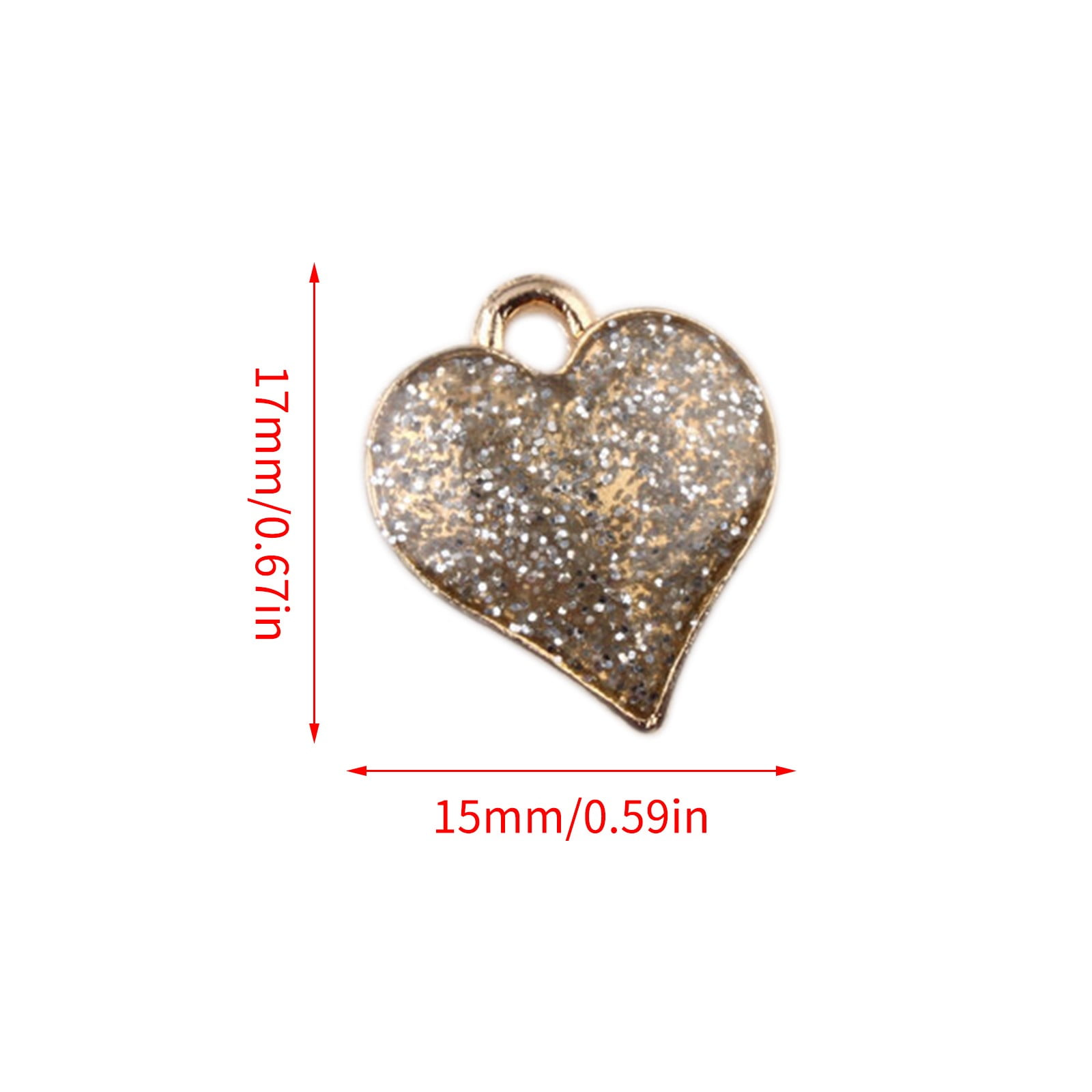 Heiheiup Bracelet 20 Charms Earring Bling PC Valentine's Heart