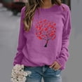 thumbnail image 2 of Hpapadks Sweatshirt for Women Casual Long Sleeve Letter Graphic Print Loose Round Neck Shirts Tops Hoodies for Women Purple L, 2 of 3