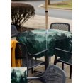 thumbnail image 5 of Outdoor Tablecloth with Umbrella Hole for Patio/Picnic/Party/Camping, Dark Green Forest Waterproof Table Cloth Square Cover Washable, Nature Mountain Pine Tree Vintage (60"x 60"), 5 of 9