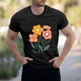 thumbnail image 2 of NAMTYQX Mens T-Shirts Casual Elasticated Patterned Crewneck Soft Slacking Light Short Sleeve Plus Size Relaxed Fit Mens Casual Shirts Black Size L, 2 of 5