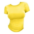 thumbnail image 5 of Womens Tops Crop T Shirt Girls Summer Pullover Top Thin Round Neck Fashion Short Sleeves Loose Fit for Daily/Home/Work Use Soft Breathable Package Size 30X20X1Cm Xl Shirts for Women, 5 of 7