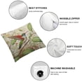 thumbnail image 4 of Nawypu Decorative Pillowcases Green and Ivory Scintillant Hummingbird Vintage Grunge Cushion Rectangle Throw Pillow Case Hidden Zipper One Side Design Printed 2 pcs White, 4 of 6