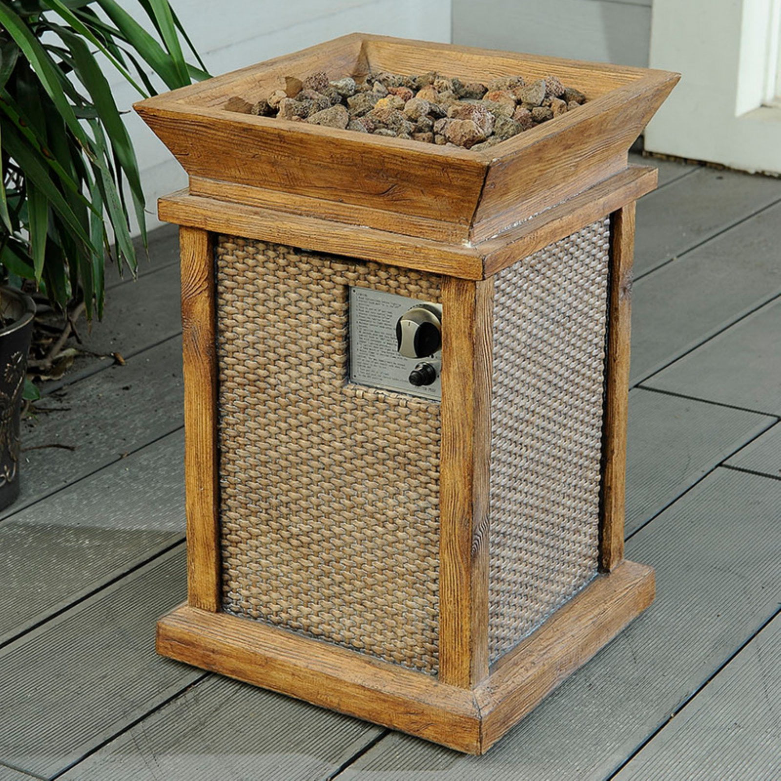 Sunjoy Wausau Gray LP Firepit by Overstock