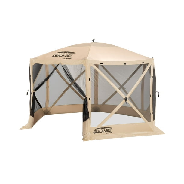 Clam Quick Set Escape Portable Camping Outdoor Gazebo Canopy Shelter Screen Tan Walmart Com Walmart Com