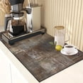 thumbnail image 2 of Coffee Mat for Countertops, Brown Abstract Modern Dish Drying Mat 2 Pcs for Kitchen Coffee Bar Accessories, Coffee Maker Espresso Machine Dish Rack Hide Stain Rubber Backed 12x19In, 2 of 6