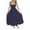Navy Blue, variant on Women's Square Neck Sleeveless Midi Dress 95% Polyester 5% Spandex for Elegant Day to Night Wear Flattering Every Figure