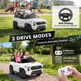 thumbnail image 3 of 24V Ride On Car for Kids, Licensed Toyota Tacoma 2 Seater Battery Powered Ride On Truck Toy with Remote Control, 4 Wheel Suspension, Colorful Lights, Music, Electric Car for Boys Girls 3–8, White, 3 of 12
