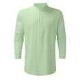 thumbnail image 3 of Eashery Mens Button Down Short Sleeve Shirt Men's Western Pearl Snap Cowboy Button Up Casual Two Pockets Work Long Sleeve Shirts Green 4XL, 3 of 4