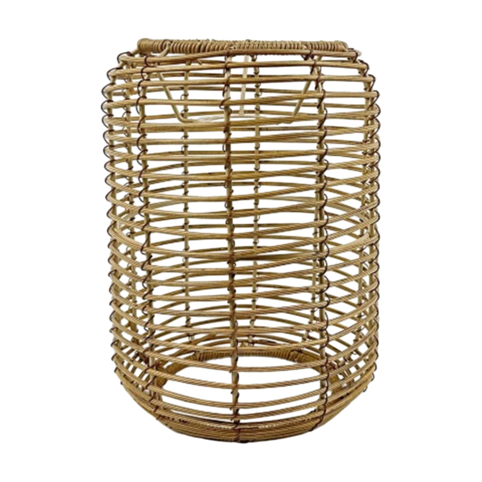 Abat-jour Vintage En Rotin Et Osier Tressé – Diamètre 26 Cm, Hauteur 24 Cm