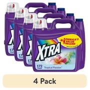 (4 pack) Xtra Tropical Passion, 172 Loads Liquid Laundry Detergent, 206.4 fl oz