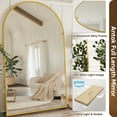 thumbnail image 5 of Antok Arched Full Length Floor Mirror 72"x44.1" Standing Mirror Full Length, Full Body Mirror with Stand, Stand Up Mirror for Bedroom, Living Room, Cloakroom, Gold, 5 of 8