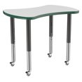 thumbnail image 4 of ECR4Kids Collaborative Bowtie Premium Thermo-Fused Adjustable Activity Table Grey/Green/Black - Super Leg, 4 of 8