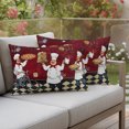 thumbnail image 6 of Retro Cartoon Chef Outdoor Waterproof Throw Pillow Covers Set of 2, 20"x12", Vintage Classic Pizza Food Rustic Red Farmhouse Decorative Pillow Covers Outside Cushion Case for Patio Porch Garden, 6 of 9