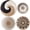 B, variant on Jiibva Wall Hanging Decor, Handmade Natural Grass, Round Bohemian Basket, Art Deco Style, Multicolor, 9.84inch/25cm, 4 Pack