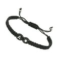 thumbnail image 1 of Pulsera Inicial Ajustable de Letra del Alfabeto A con Corazón de Cuerda Trenzada Negra, Pulsera Inicial para Parejas, 1 of 6