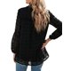 thumbnail image 1 of Sonducket Camisa de mujer con cuello en V con volantes Blusa de encaje casual de manga larga con cuello en V Prendas para la parte del cuerpo Negro XL, 1 of 6