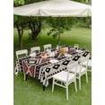 thumbnail image 4 of Outdoor Tablecloths with Umbrella Hole & Zipper, Beige Boho Tablecloth Rectangle 60x84 Inch, Vintage Ethnic Tribe Retro Abstract Art Waterproof Table Cloth, Patio/Pool/Picnic Table Covers, 4 of 8