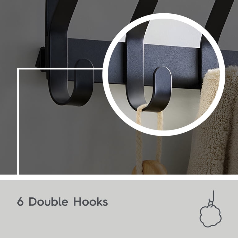 Better Homes & Gardens SnugFit Over-the-Door Hooks, Matte Black photo 3
