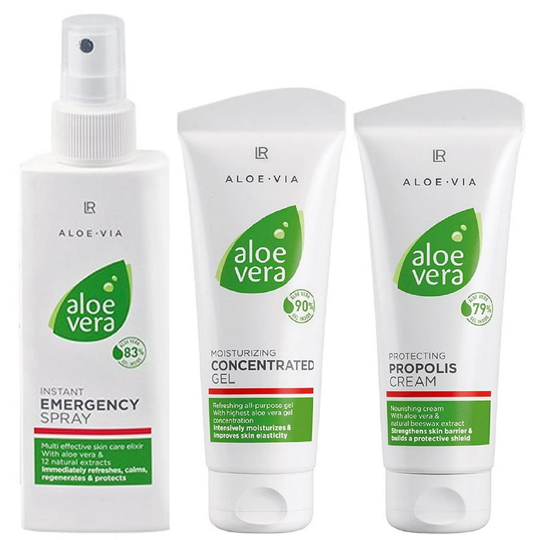 LR Aloe Via Aloe Vera Care Box (Gel Concentrate, Propolis Cream, Spray) - Walmart.com