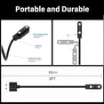 thumbnail image 7 of [2 Pack, USB-C+USB-A] Smart Watch Charger Compatible with GloryFit T80 T70 T60 T50 P99 P98, Charging Cable for TiklandT60/P98, PuqoT80, MatastT60/P99, uaueT60/T50 Smartwatch, Black, 7 of 7
