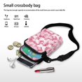 thumbnail image 7 of HELLHERO Small Crossbody Purse Polyester with Zipper Closed Crossbody Sling Bags for Outdoor Travel, White-Pink Butterflies on Pink, 7 of 7