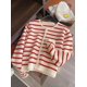 thumbnail image 1 of Suéteres de punto a rayas con cuello redondo para mujer, cárdigan informal de manga larga, Tops cortos de estilo coreano, primavera y otoño, nuevo, 1 of 5