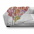 thumbnail image 2 of Groovy Soft Flannel Fleece Blanket, Print with Colorful Hippie Style Floral Heart Spring Happiness Joy Wish Hope Message, Cozy Plush for Indoor and Outdoor Use, 70" x 90", Multicolor, by Ambesonne, 2 of 5