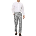 thumbnail image 2 of Pantalones impresos INSPIRE CHIC para hombre, pantalones rectos con estampado de leopardo, 34, negro y blanco, 2 of 5